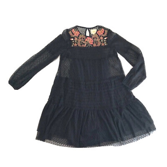 Anthropologie Dresses & Skirts - Anthropologie Maeve Samara mesh floral embroidered dress